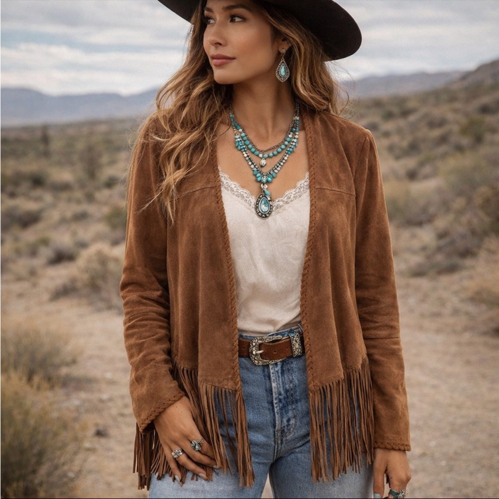 Forever 21 Brown Suede Fringe Jacket